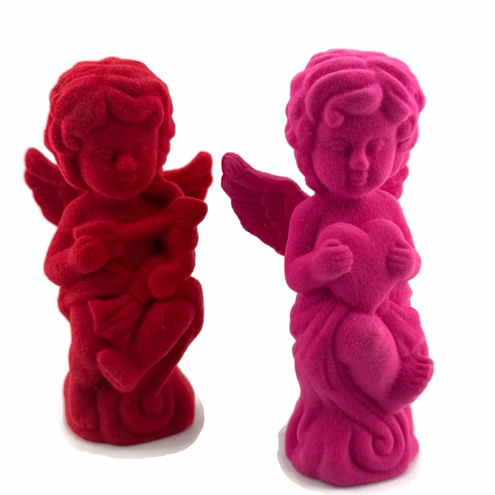 Target Spritz Red and Pink Velvet Cherub Figurines